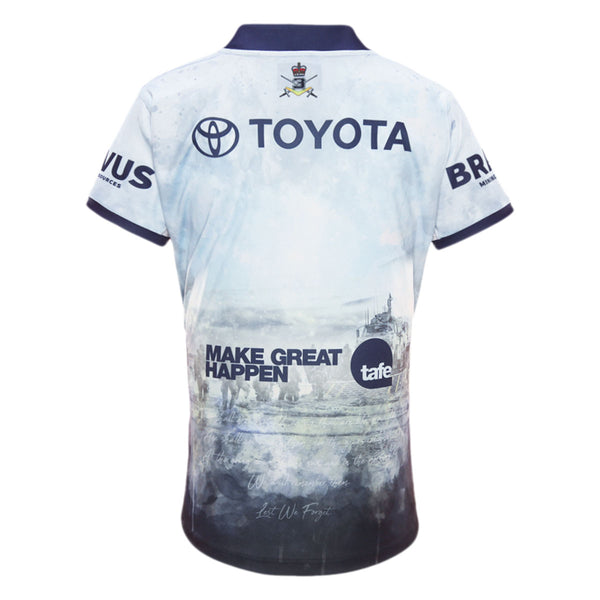 2025 North Queensland Cowboys Mens Replica Defence Jersey - Light Blue