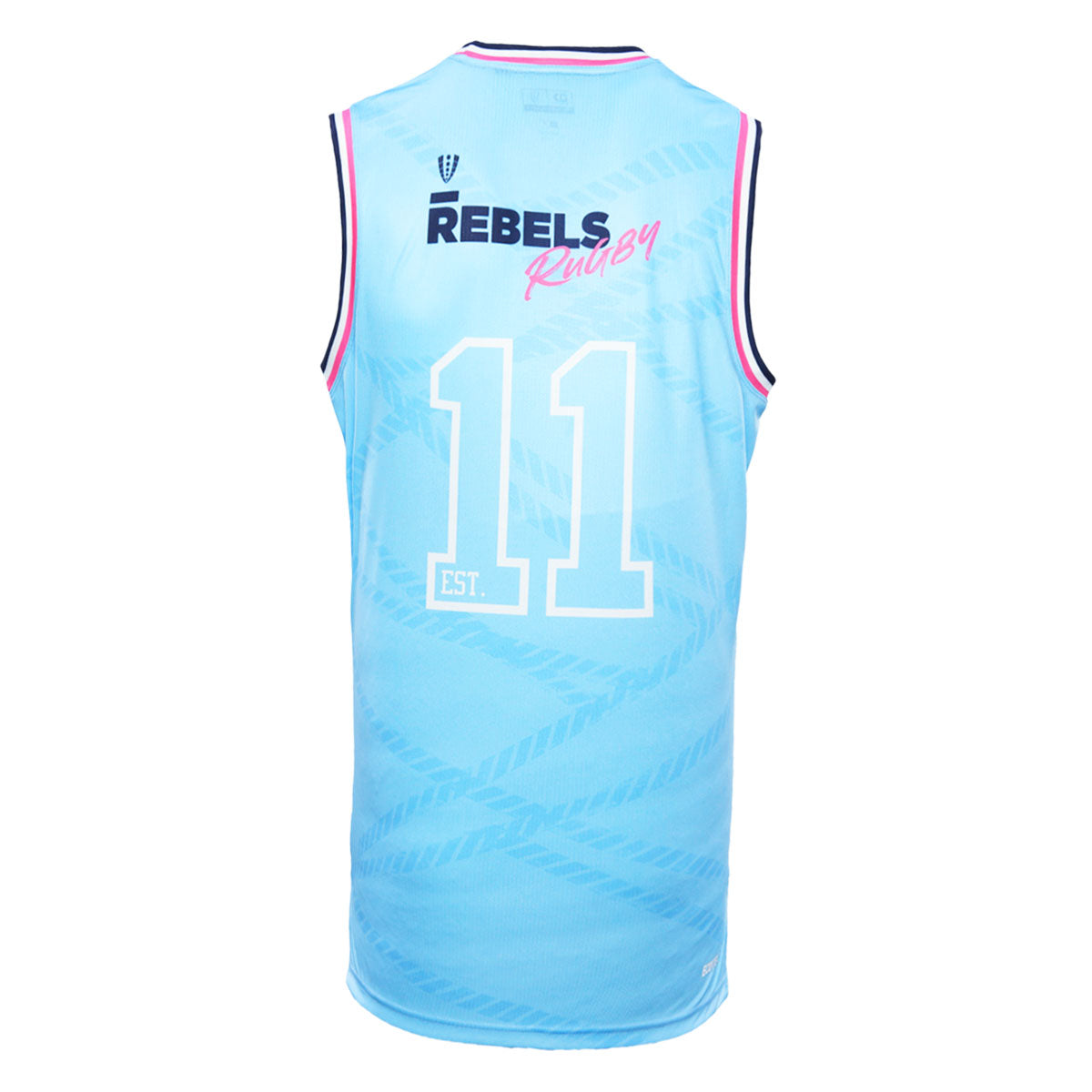 2024 Melbourne Rebels Mens Light Blue Basketball Singlet-BACK