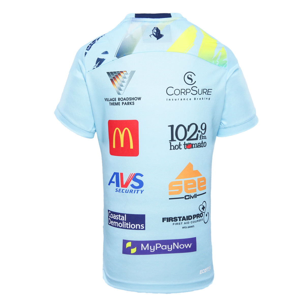 2024 Gold Coast Titans Junior Light Blue Training Tee-BACK