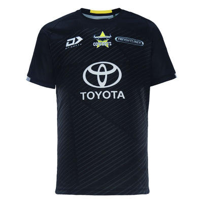 2024 North Queensland Cowboys Mens Black Training Tee-FRONT