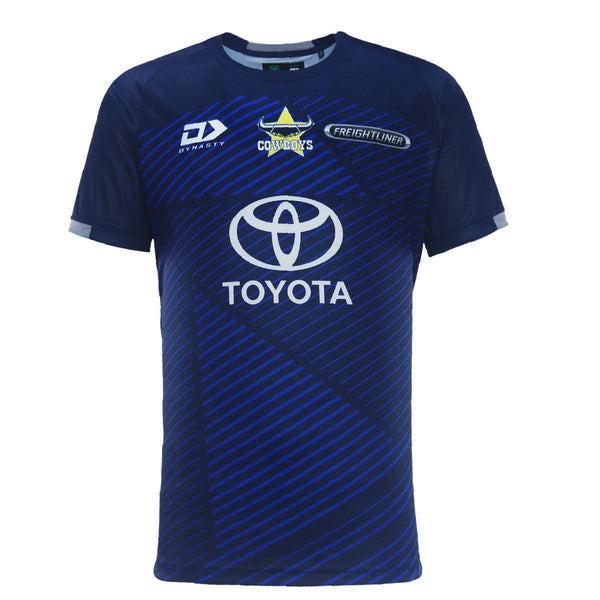 2024 North Queensland Cowboys Mens Navy Training Tee-FRONT