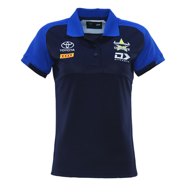 2024 North Queensland Cowboys Ladies Royal Blue Media Polo-FRONT