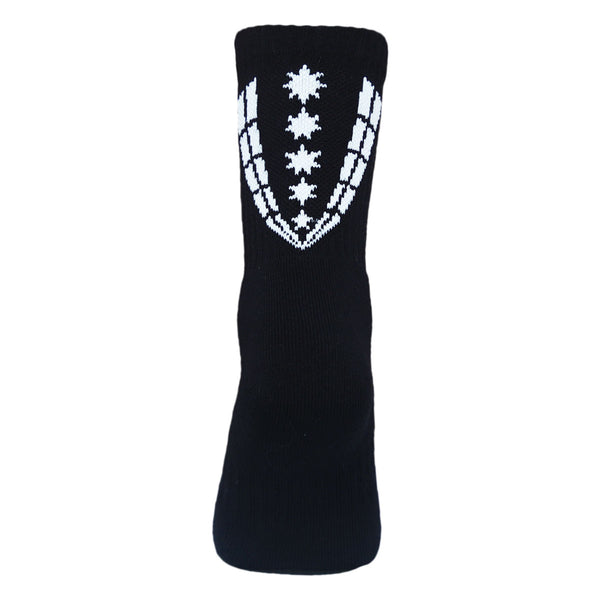 2024 Melbourne Rebels Black Crew Sock-BACK