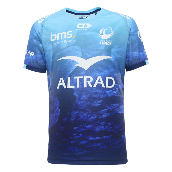 2024 Western Force Mens Blue Training Tee-FRONT