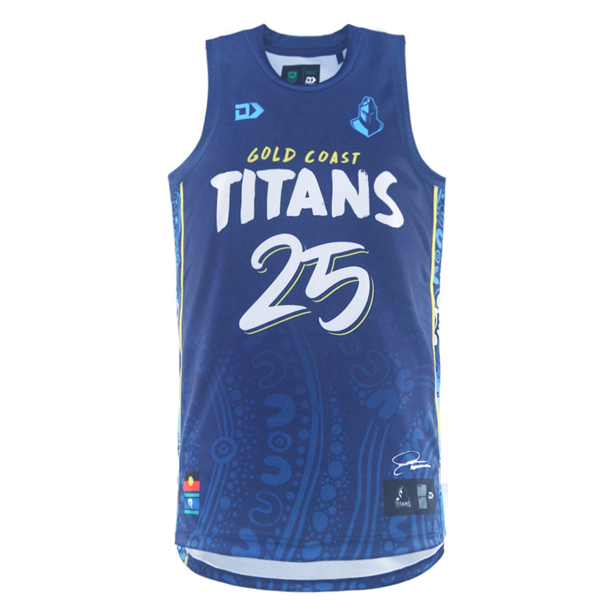 2025 Gold Coast Titans Mens Indigenous Basketball Singlet - Navy