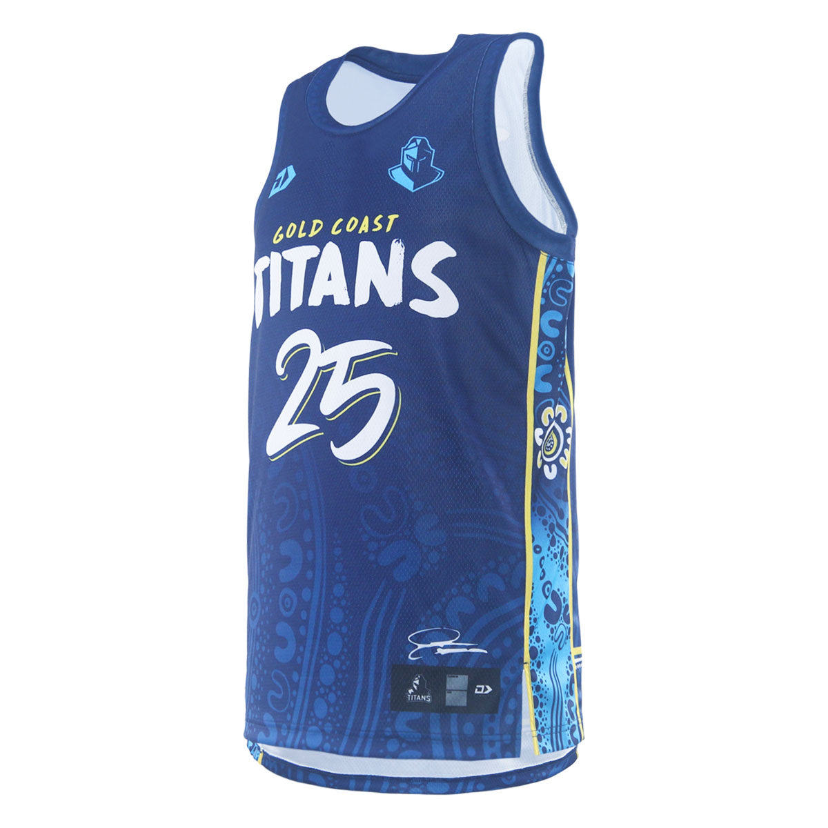 2025 Gold Coast Titans Mens Indigenous Basketball Singlet - Navy