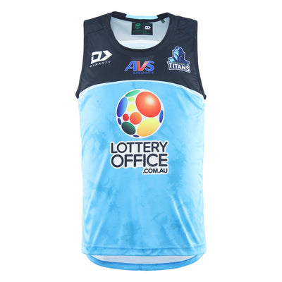 2025 Gold Coast Titans Mens Cyan Training Singlet