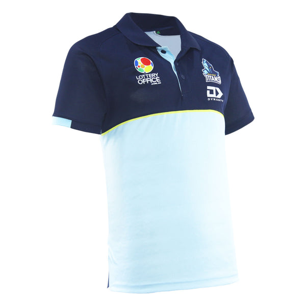 2025 Gold Coast Titans Mens Light Blue Media Polo