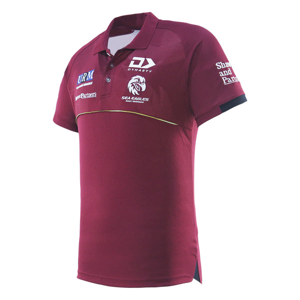 2025 Sea Eagles Mens Maroon Media Polo