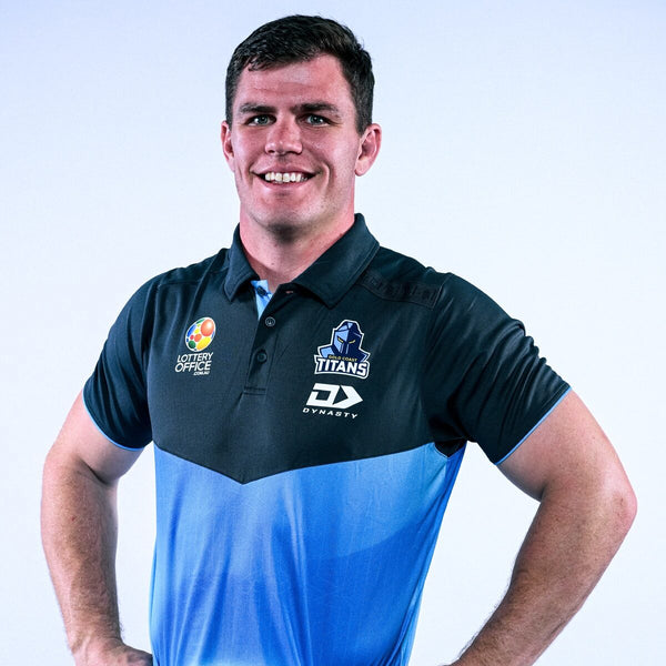 2026 Gold Coast Titans Adults Alternate Media Polo - Cyan