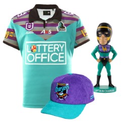 2026 Gold Coast Titans Chargers Mens Jersey, Cap & Bobblehead Bundle [Pre-Order]