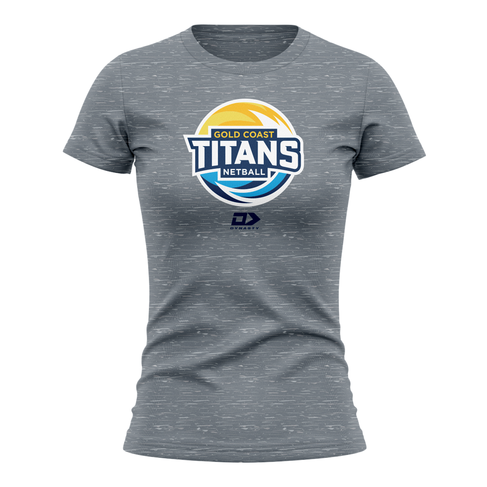 2025 Gold Coast Titans Netball Ladies Graphic Tee - Grey Marle