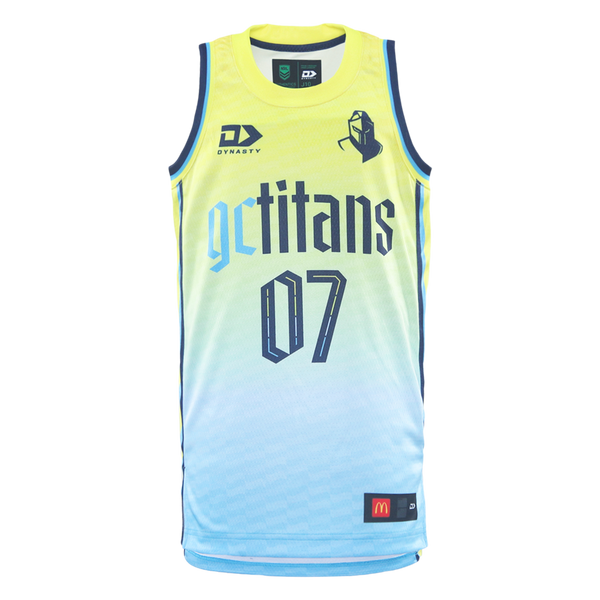 2026 Gold Coast Titans Junior Basketball Singlet - Fade