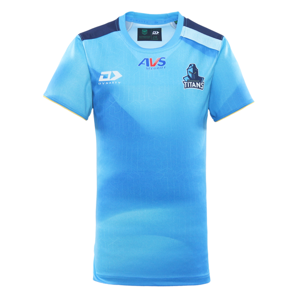 2026 Gold Coast Titans Junior Training Tee - Cyan
