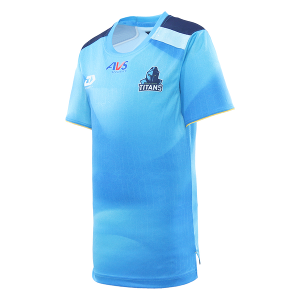 2026 Gold Coast Titans Junior Training Tee - Cyan