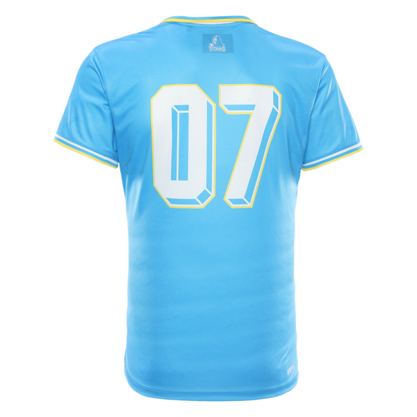 2026 Gold Coast Titans Adults Retro Football Tee - Cyan