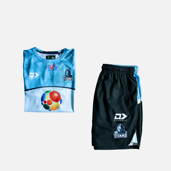 2025 Gold Coast Titans Tee & Gym Short Bundle