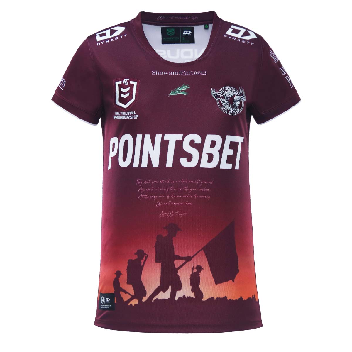 2023 Sea Eagles Ladies Replica Anzac Jersey-FRONT