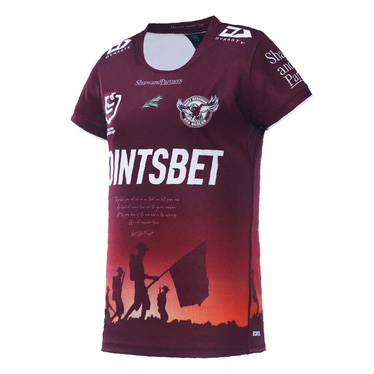 2023 Sea Eagles Ladies Replica Anzac Jersey-RIGHT