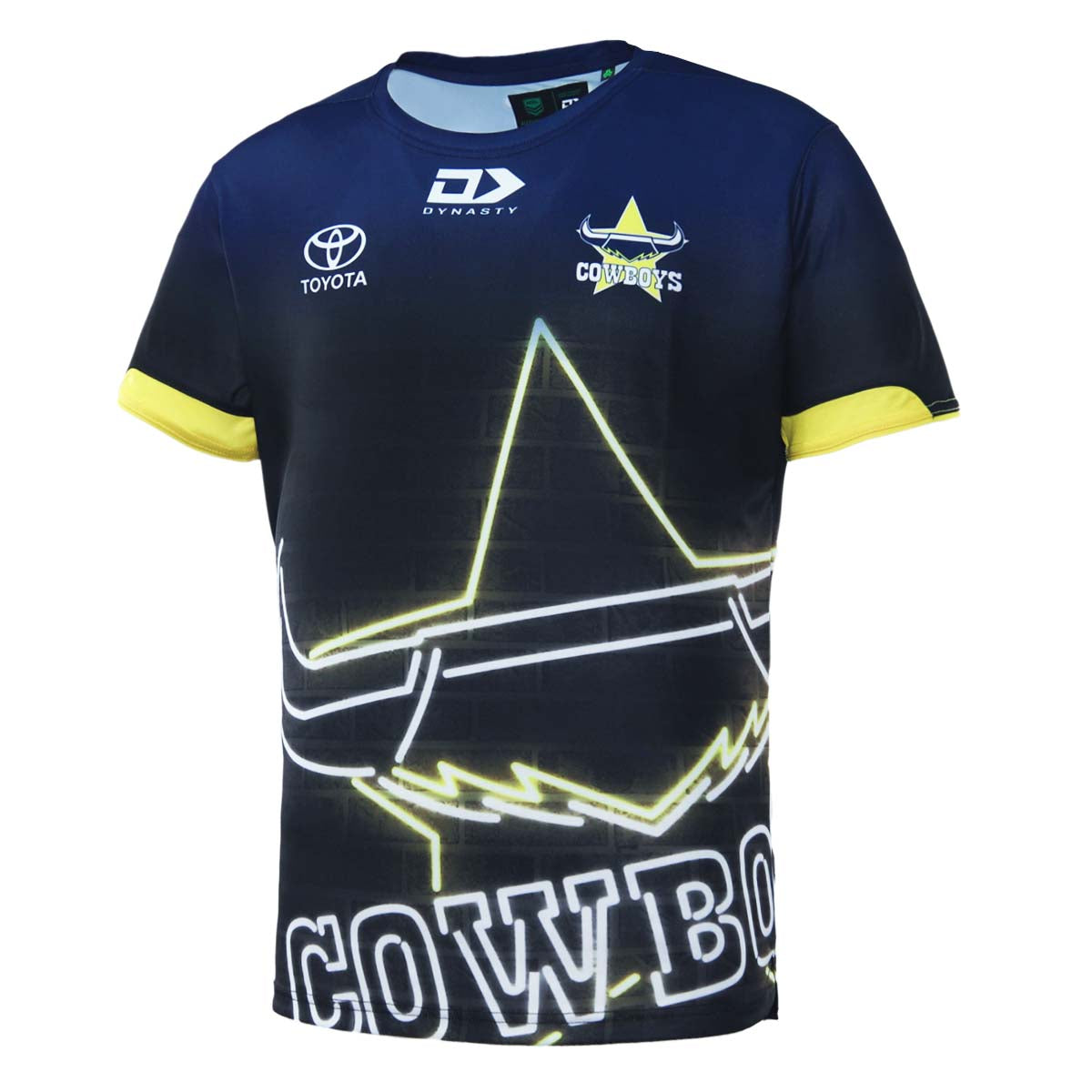 2023 North Queensland Cowboys Mens Warm Up Tee-LEFT