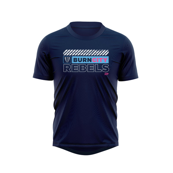 2023 Melbourne Rebels Mens Navy Graphic Tee-FRONT
